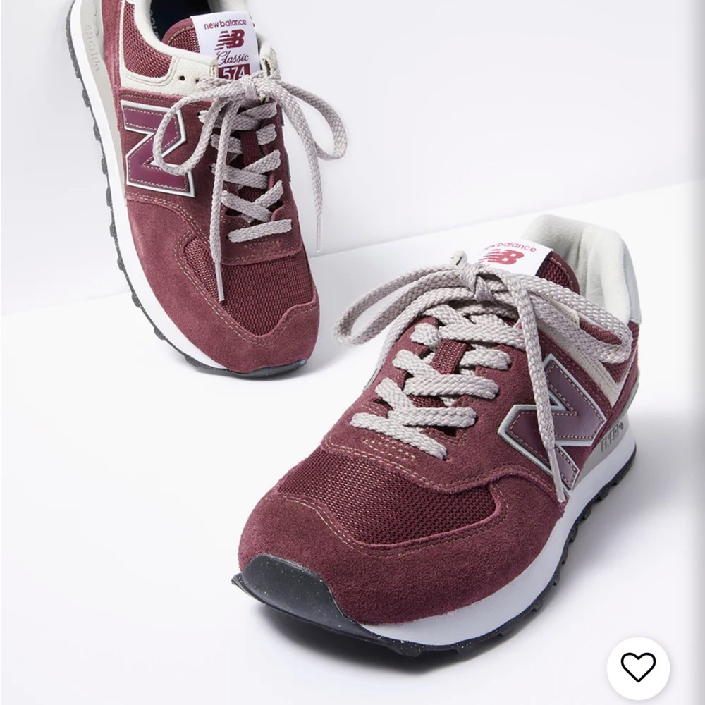 New Balance 574 Sneakers in Classic Crimson and White